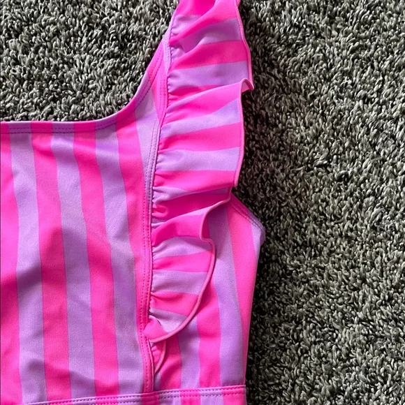 Pink Striped Ruffle Swimsuit - Picture 4 of 9